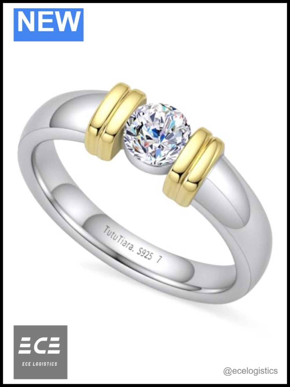 Moissanite Engagement Ring 925 Sterling Silver Solitaire Promise Ring